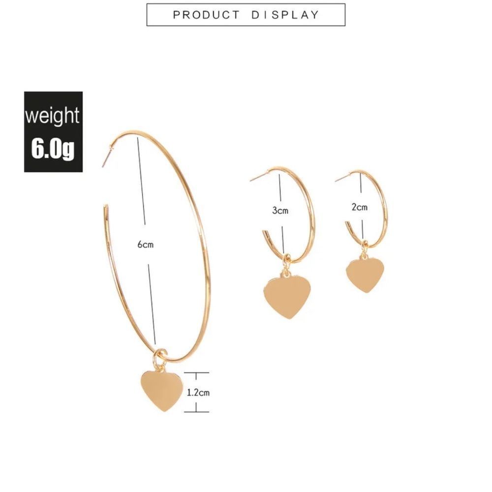 Heart  Hoop Earrings - Picture 4 of 4